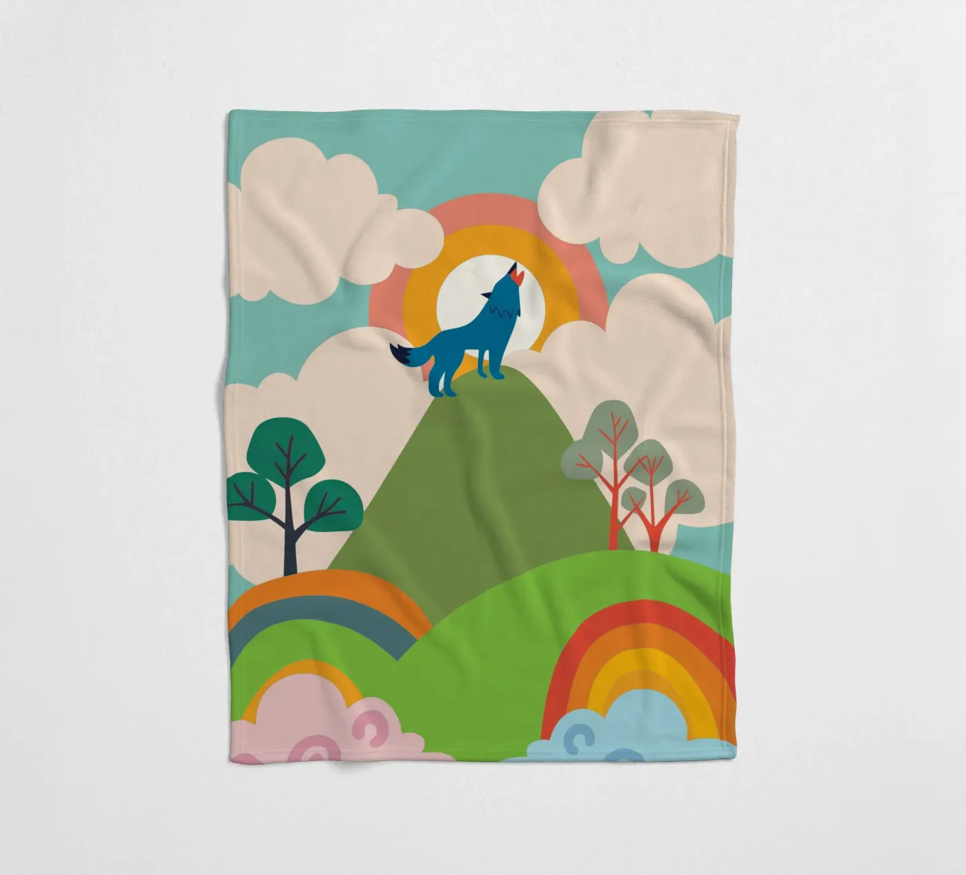Wolf Roar Fleecedecke von CUTE ANIMALS