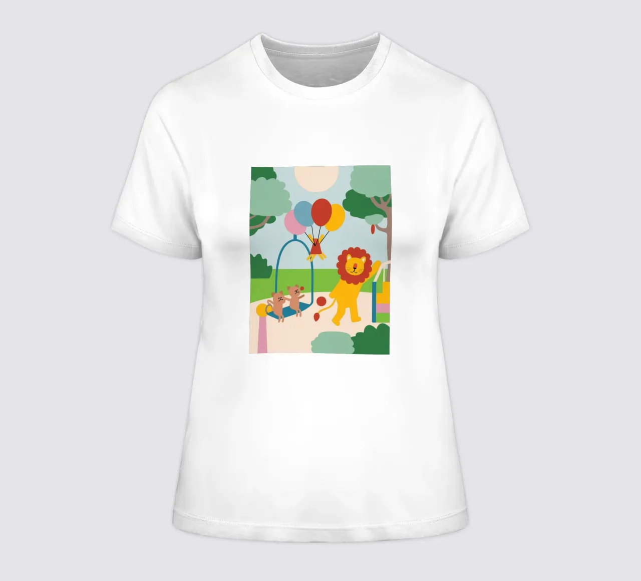 Leeuwen en katten dames t-shirt getailleerd van CUTE ANIMALS