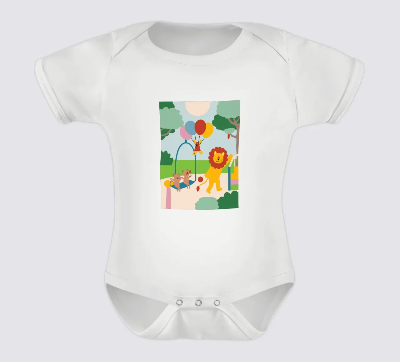 Leeuwen en katten babyrompertje korte mouwen van CUTE ANIMALS