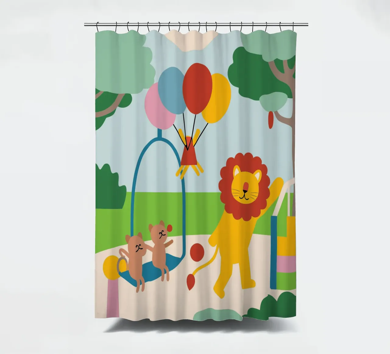 Leeuwen en katten douchegordijn van CUTE ANIMALS