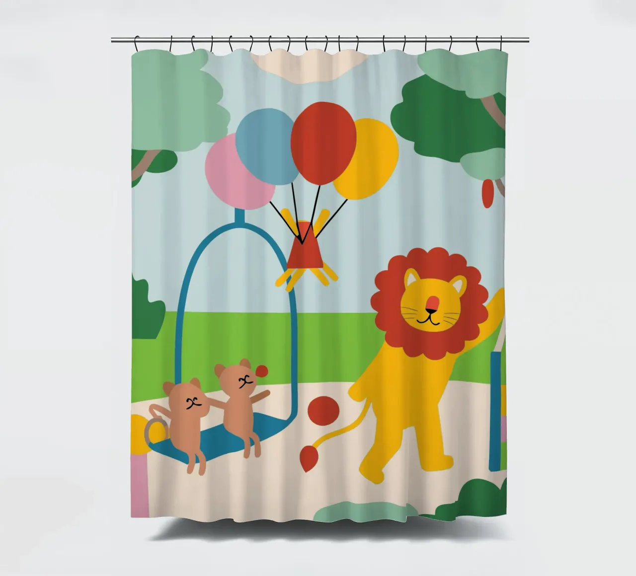 Leeuwen en katten douchegordijn van CUTE ANIMALS