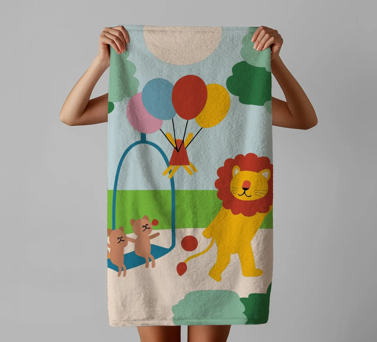 Leeuwen en katten badhanddoek van CUTE ANIMALS