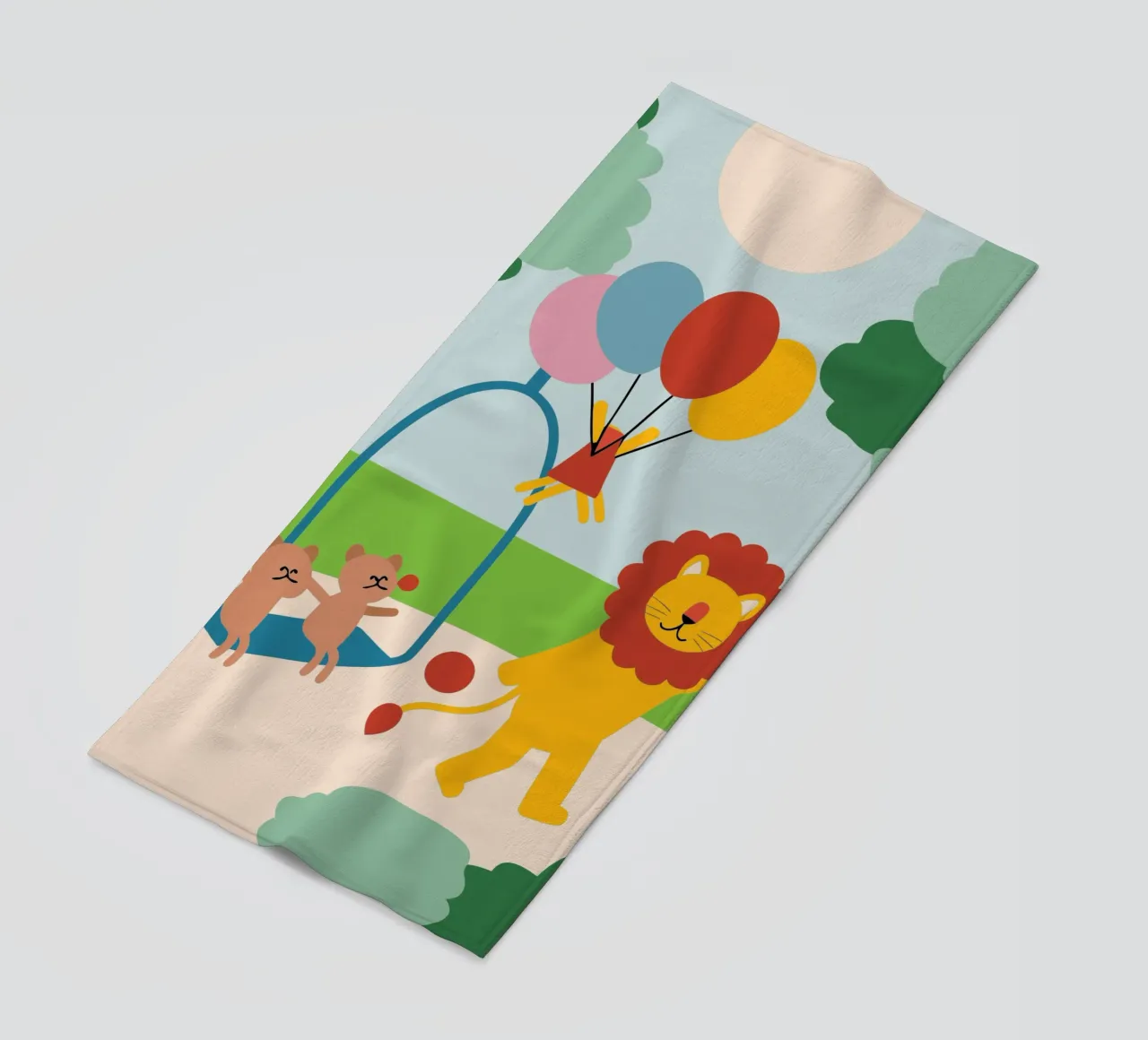Leeuwen en katten strandhanddoek van CUTE ANIMALS