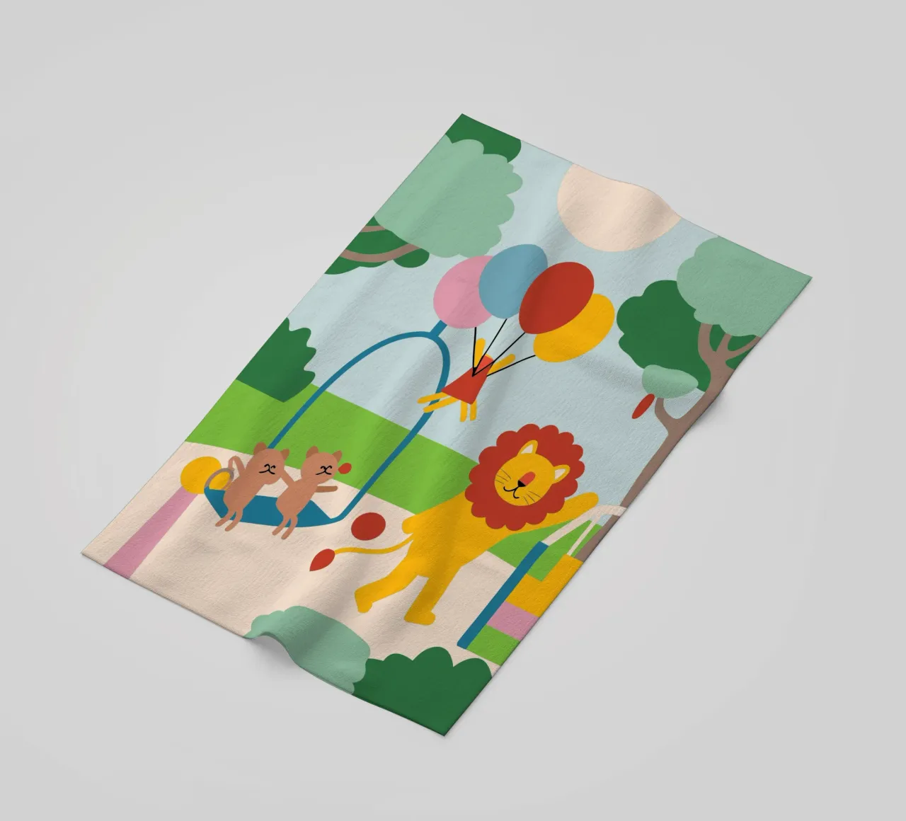 Leeuwen en katten strandhanddoek van CUTE ANIMALS