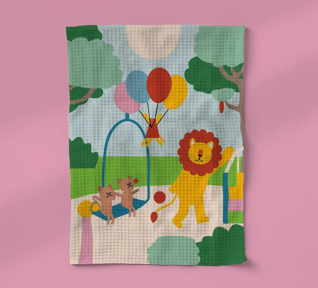 Leeuwen en katten theedoek van CUTE ANIMALS