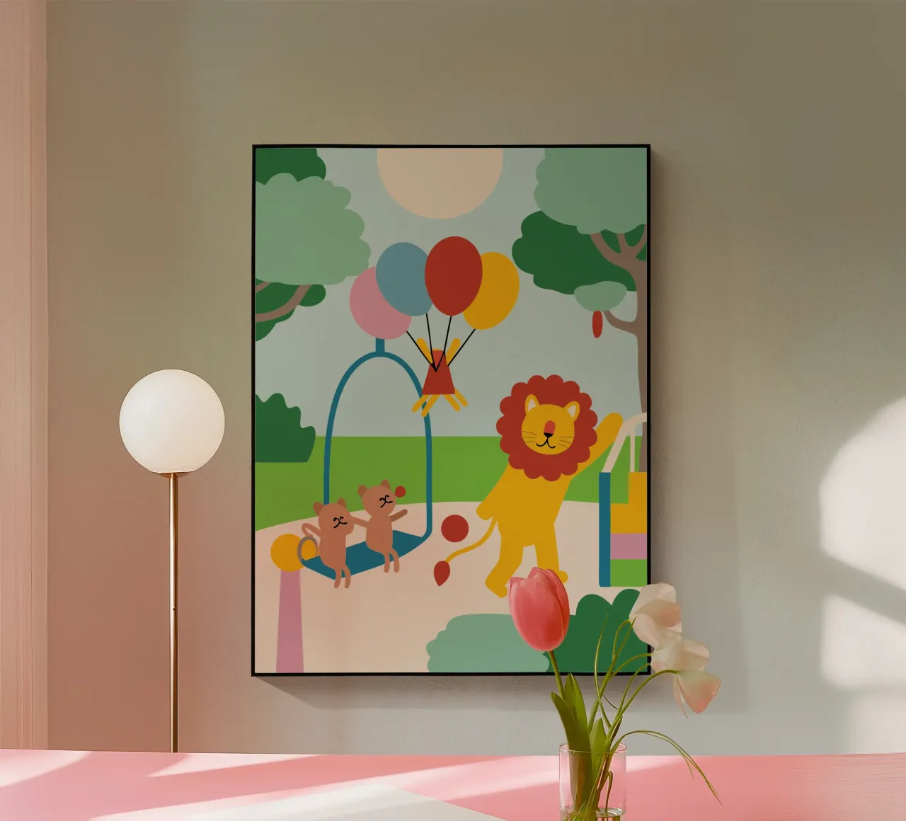 Leeuwen en katten acryl van CUTE ANIMALS