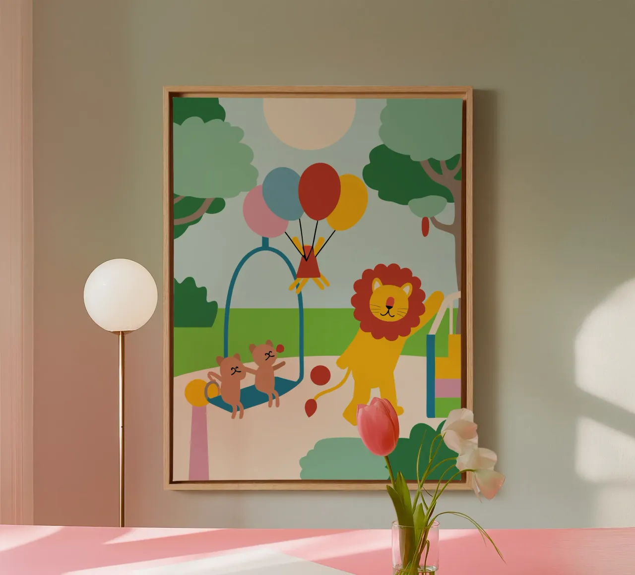 Leeuwen en katten canvas van CUTE ANIMALS