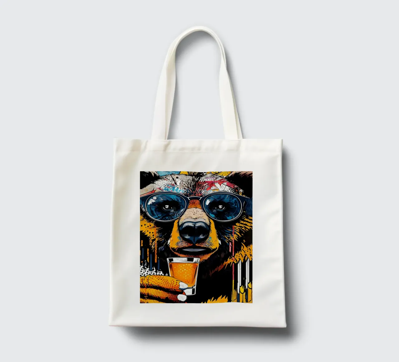 Orso cool con birra Pop Art borsa in juta da 🥝 KIWI STORE