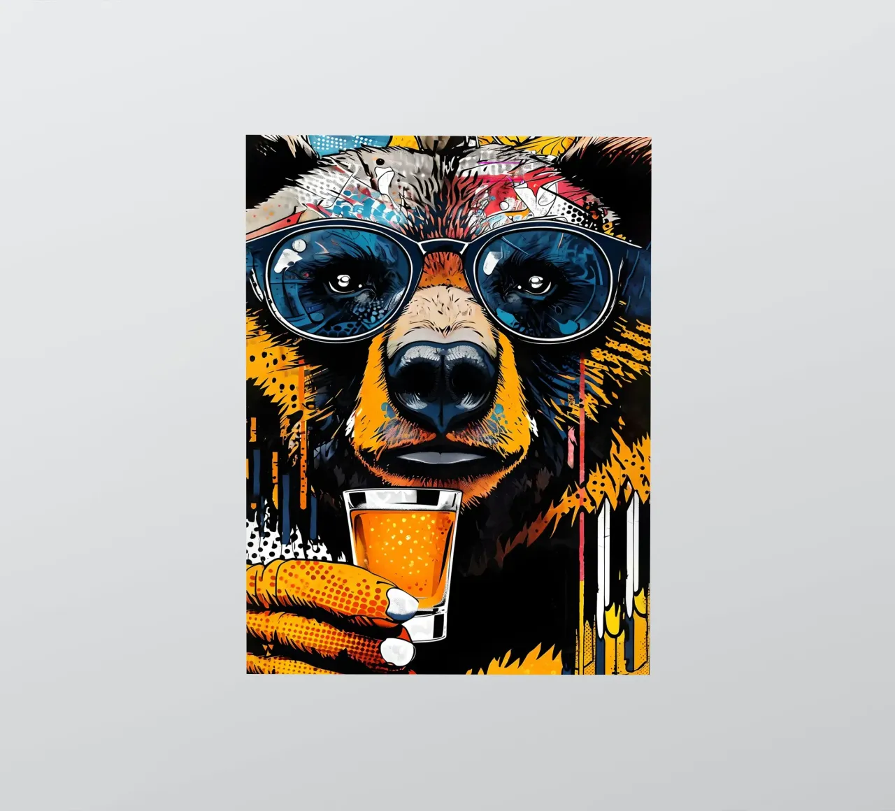 Cool Bear with Beer Pop Art sticker by 🥝 KIWI STORE
