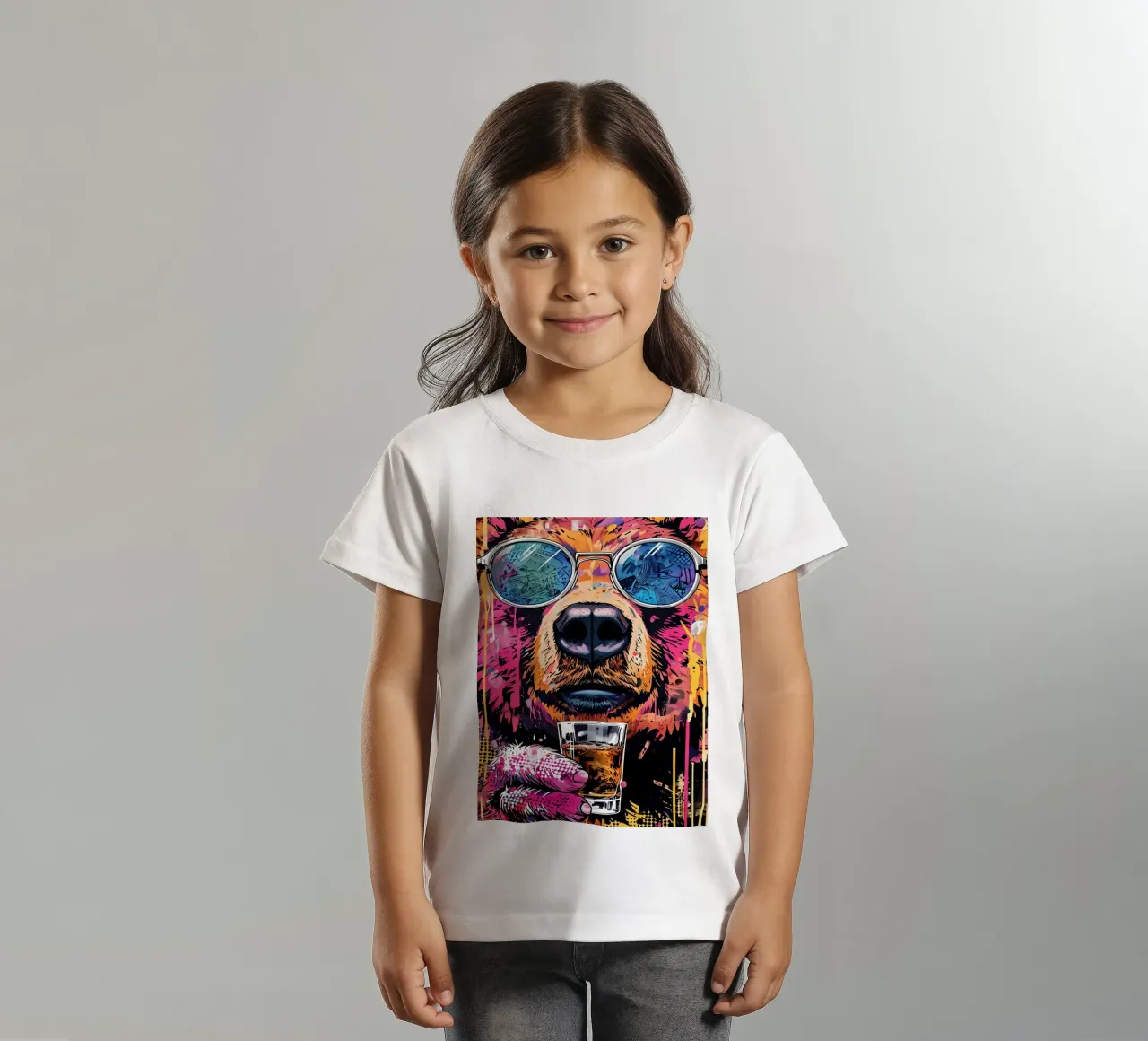 Cool Bear with Beer Pop Art kids t-shirt by 🥝 KIWI STORE