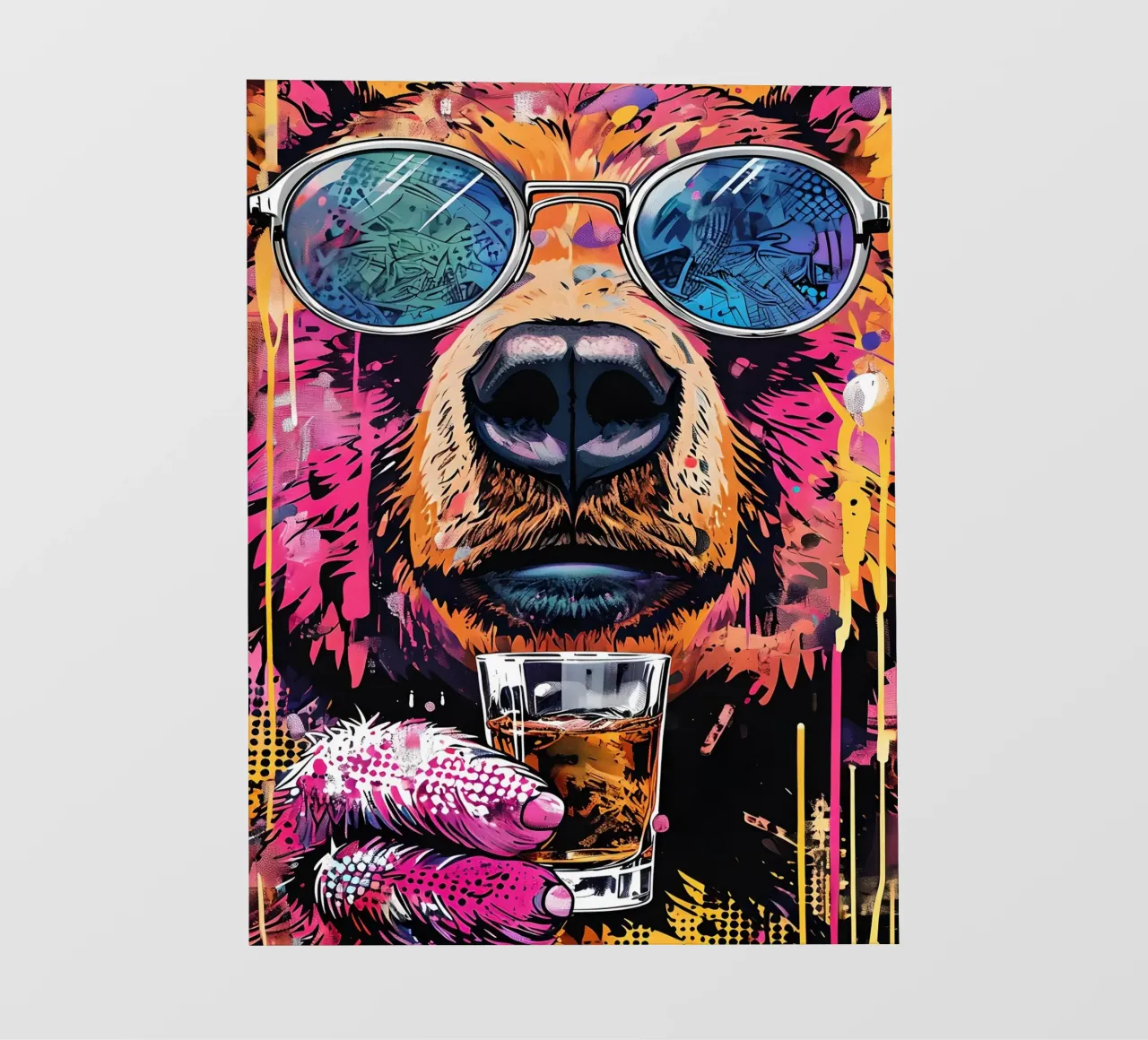 Cool Bear with Beer Pop Art photo wallpaper by 🥝 KIWI STORE