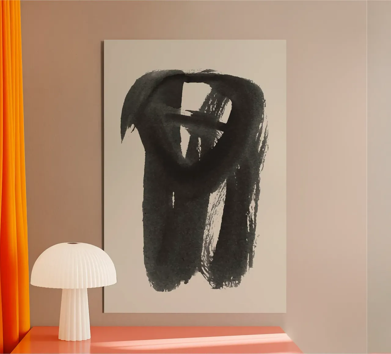 pennellata nera astratta alluminio dibond da Elliott Walsh