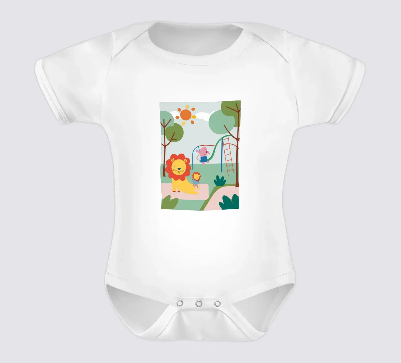 Parco giochi del Leone body neonato maniche corte da CUTE ANIMALS