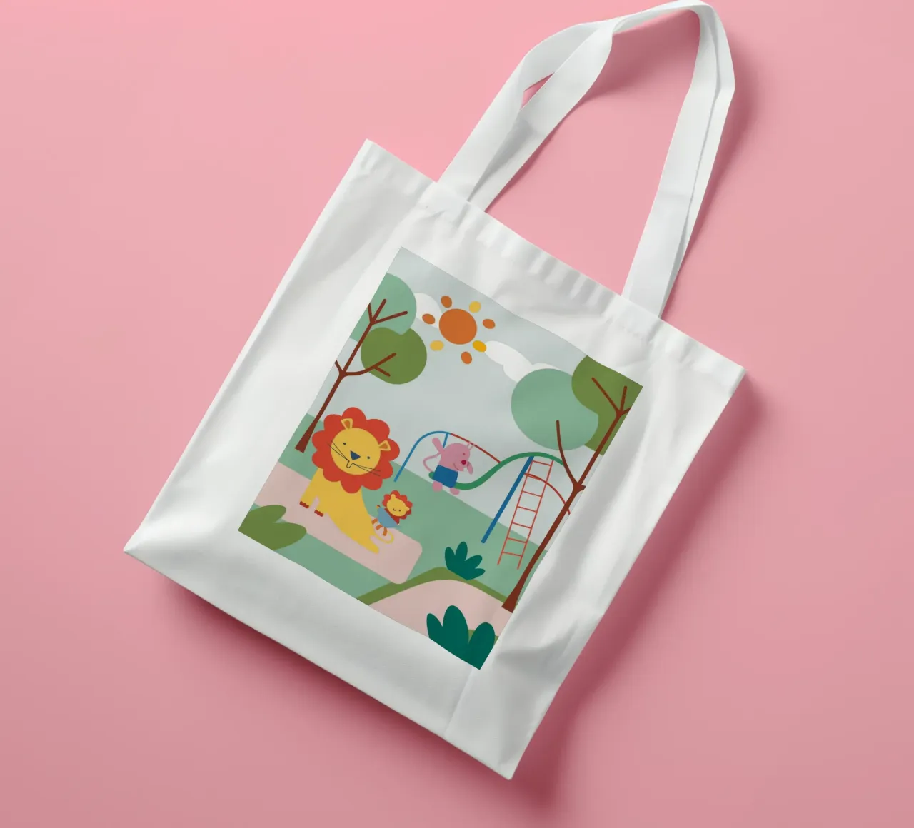 Lion Playground tote bag by CUTE ANIMALS