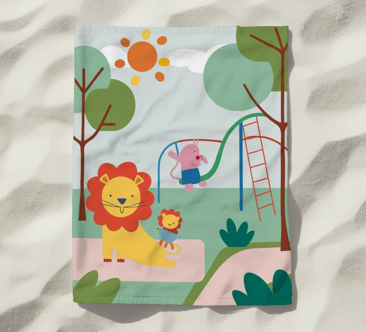 Parco giochi del Leone telo mare da CUTE ANIMALS