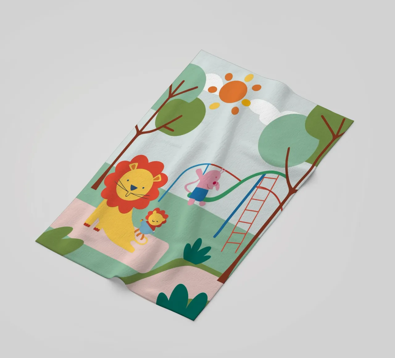 Parco giochi del Leone telo mare da CUTE ANIMALS