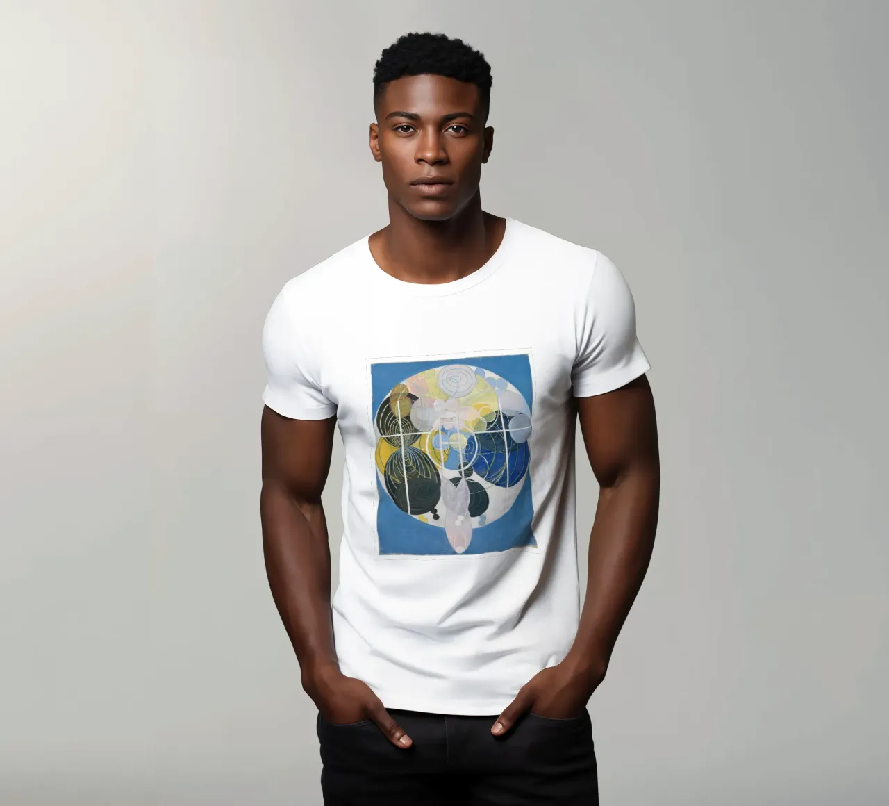Hilma af Klint sfondo blu t-shirt da jay romero