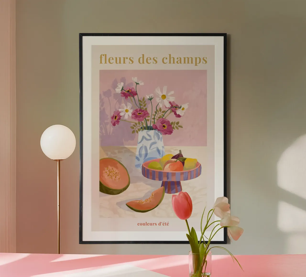 Fleur des Champs II poster con telaio in legno da Goed Blauw