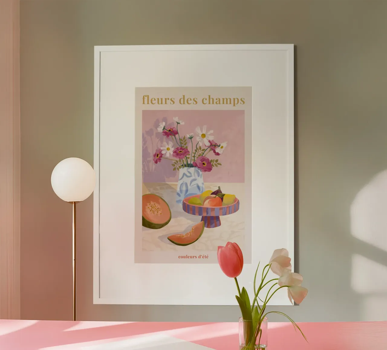 Fleur des Champs II poster con telaio in legno da Goed Blauw