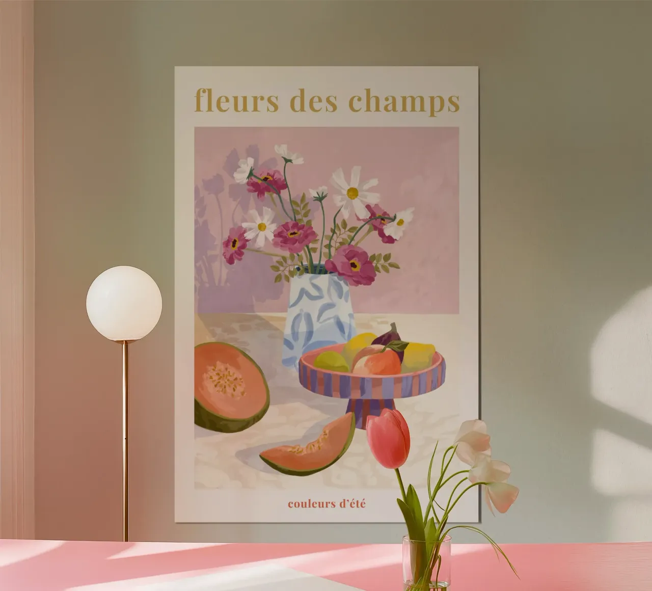 Fleur des Champs II poster con telaio in legno da Goed Blauw