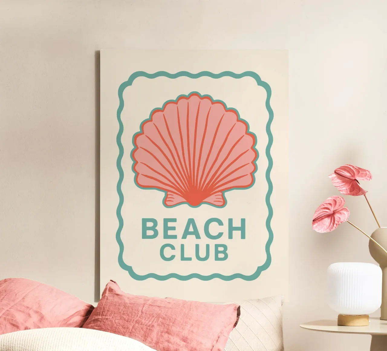 Retro Beach Club tela con Cornice a cassetta da Vivdesign