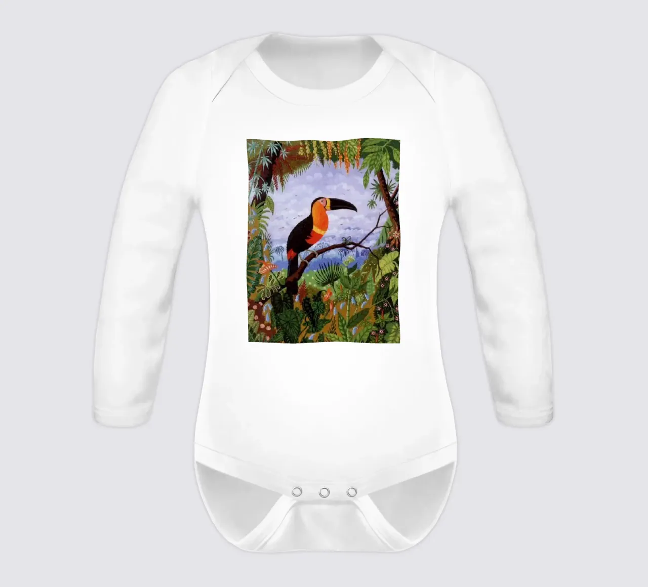 birds perched on branches long-sleeve baby romper by taylor shop