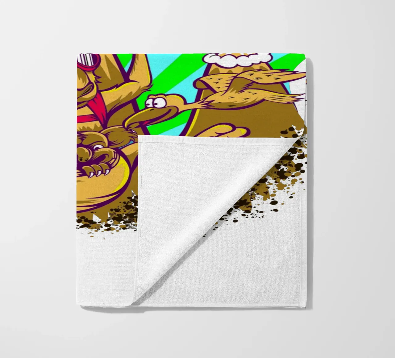 Touch The Sky Animal Illustration beach towel by Cute