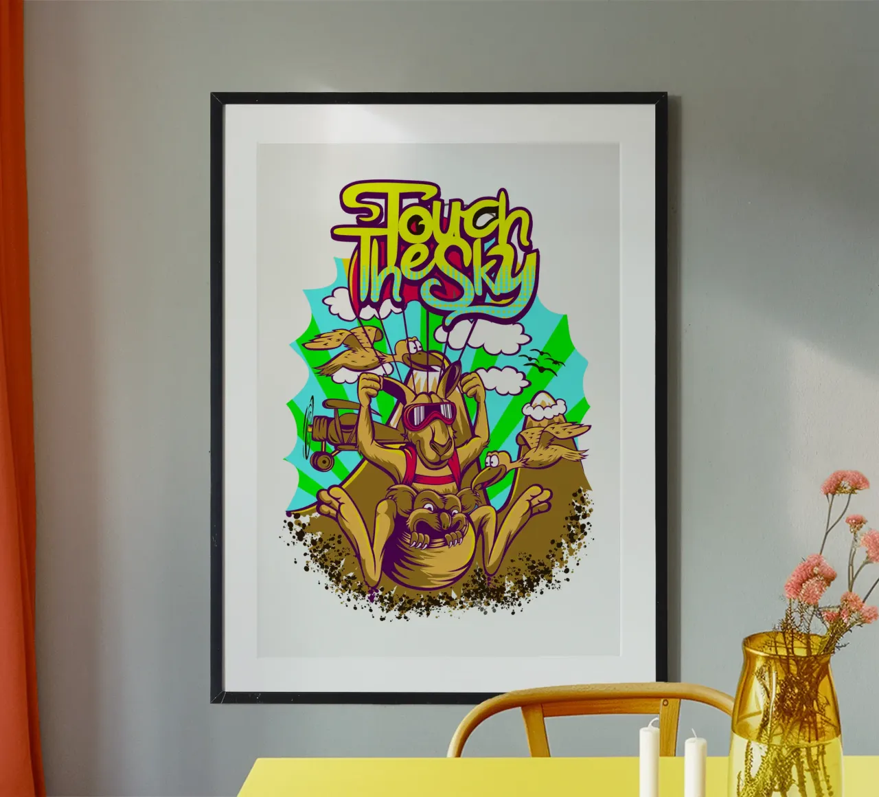Touch The Sky Animal Illustration hahnemühle by Cute