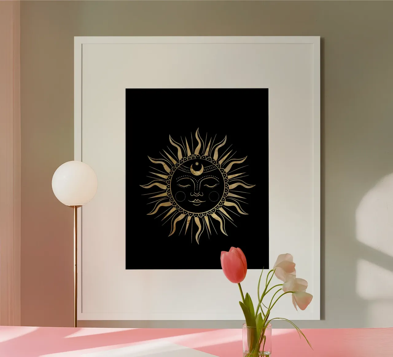 Notte e giorno uniti poster con telaio in plastica da Olivia Creator