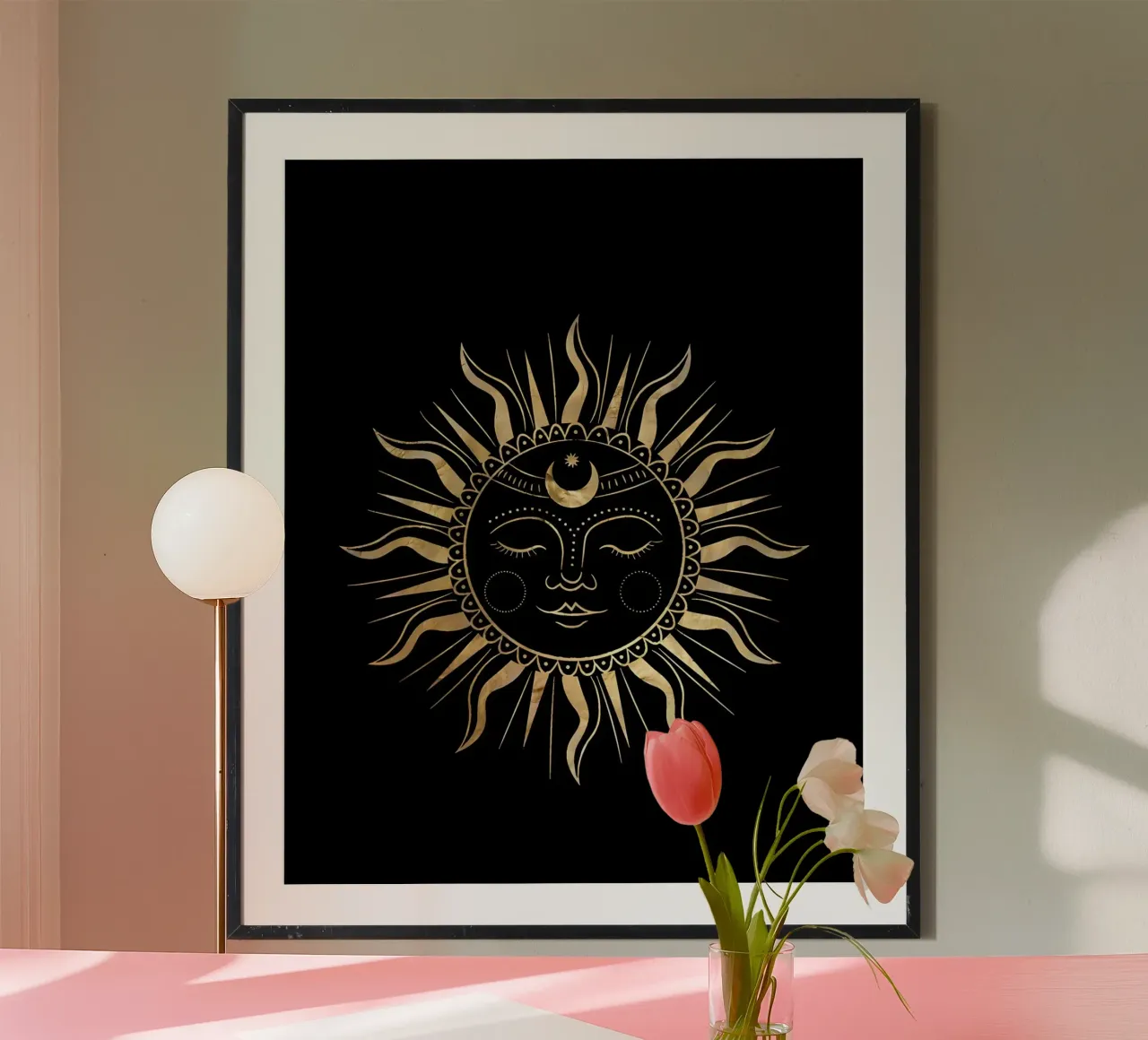 Notte e giorno uniti poster con telaio in plastica da Olivia Creator