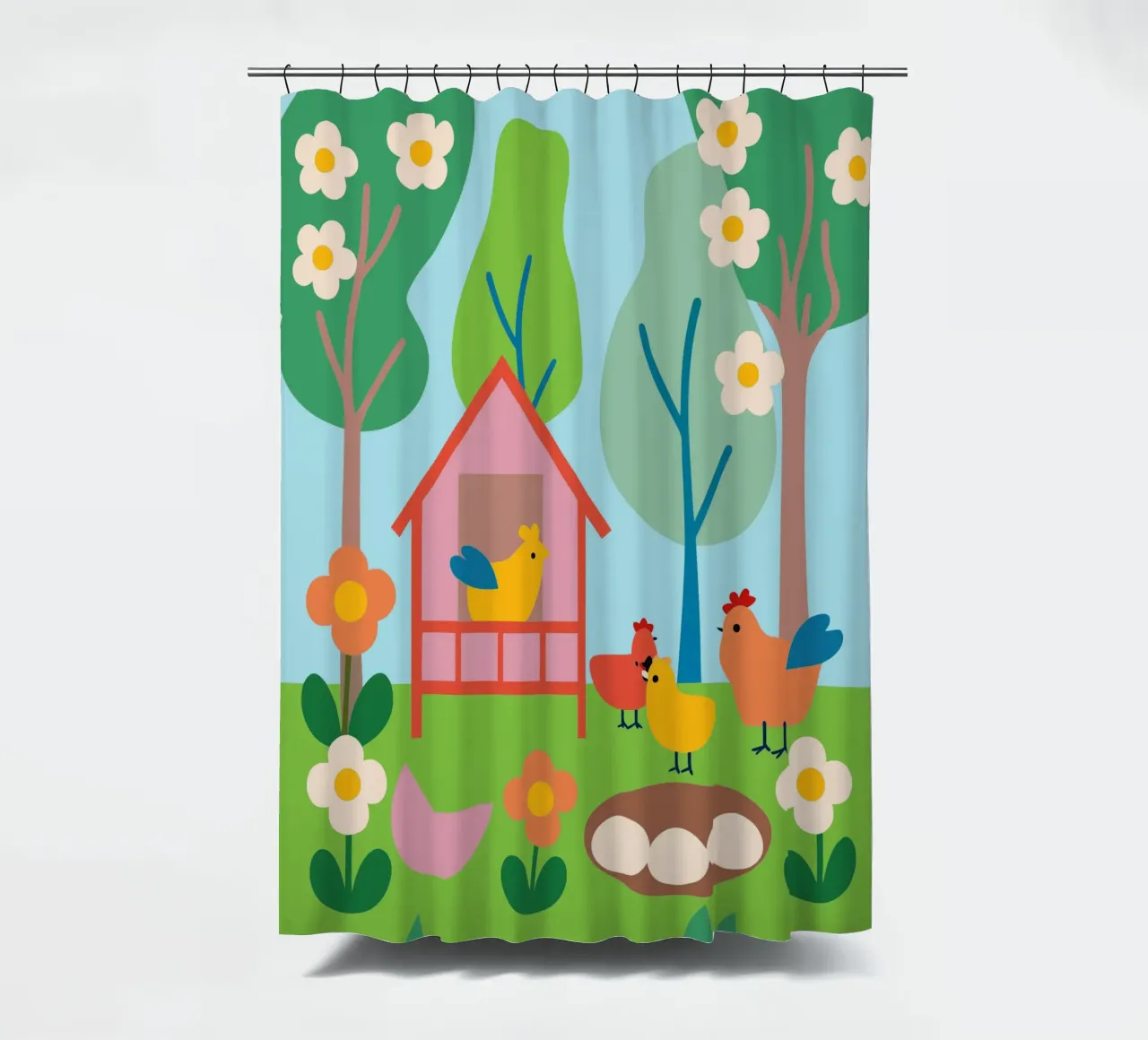 Raising Chickens shower curtain by CUTE ANIMALS
