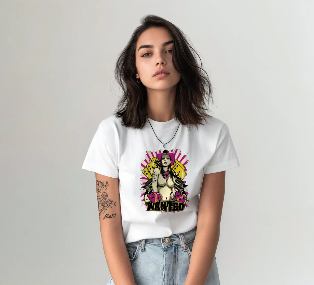 Donne ricercate in stile arte retrò t-shirt da Cute