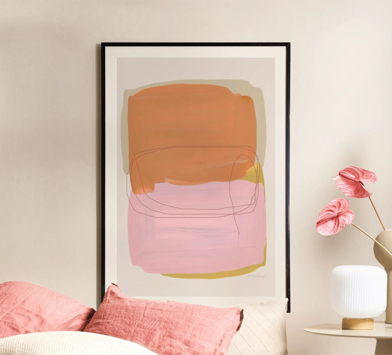 Abstract Brush Strokes 121 Poster von Mareike Böhmer