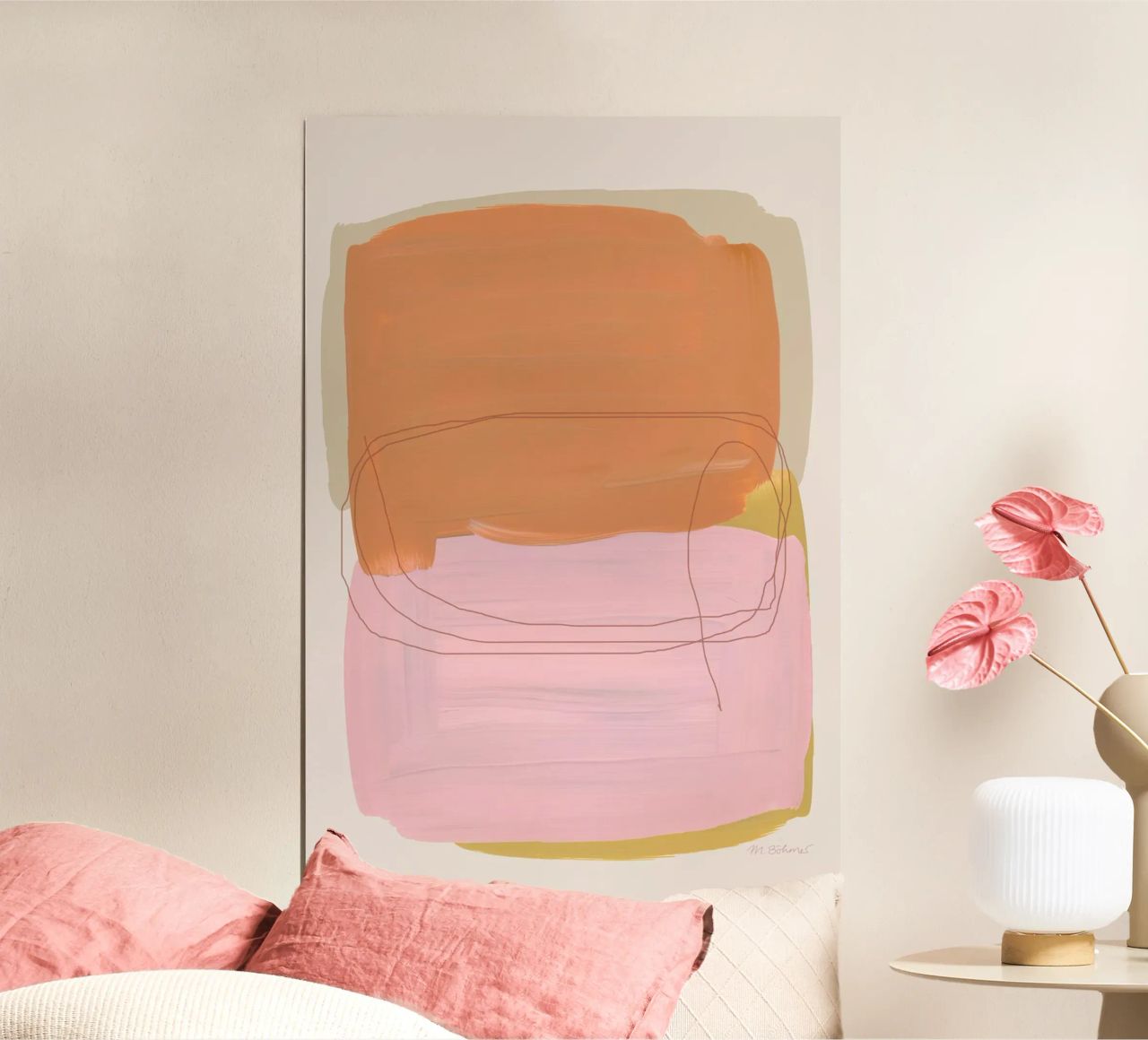 Abstract Brush Strokes 121 Poster von Mareike Böhmer