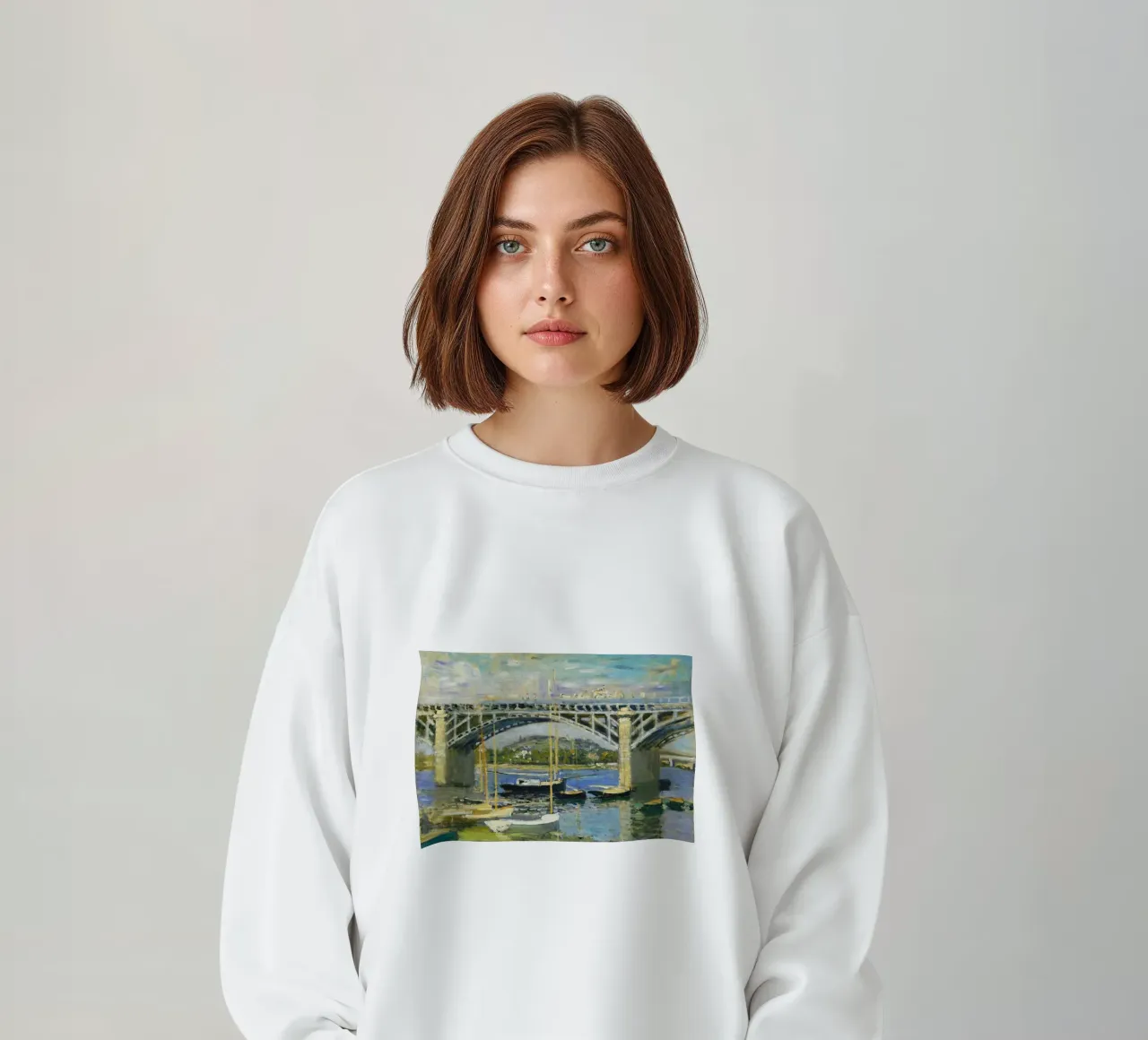 Ponte sul fiume ad Argenteuil felpa da RodneyArt