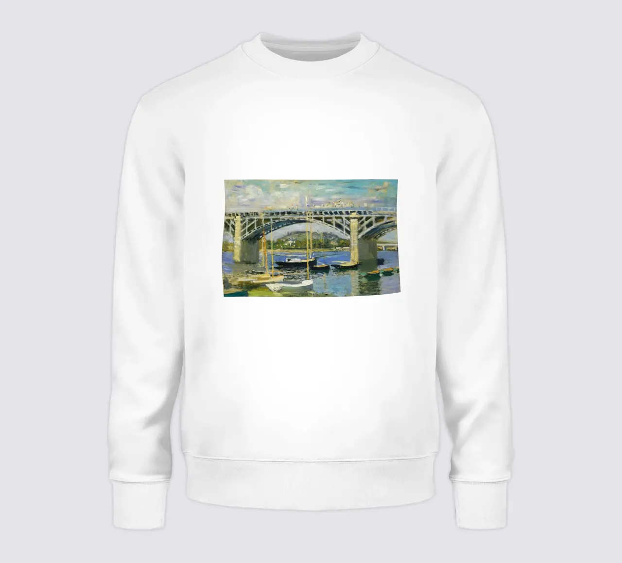 Ponte sul fiume ad Argenteuil felpa da RodneyArt