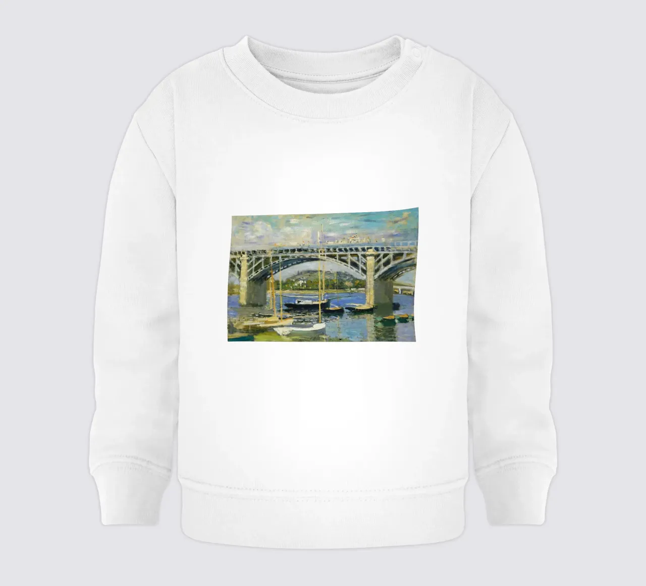 Ponte sul fiume ad Argenteuil felpa neonato da RodneyArt