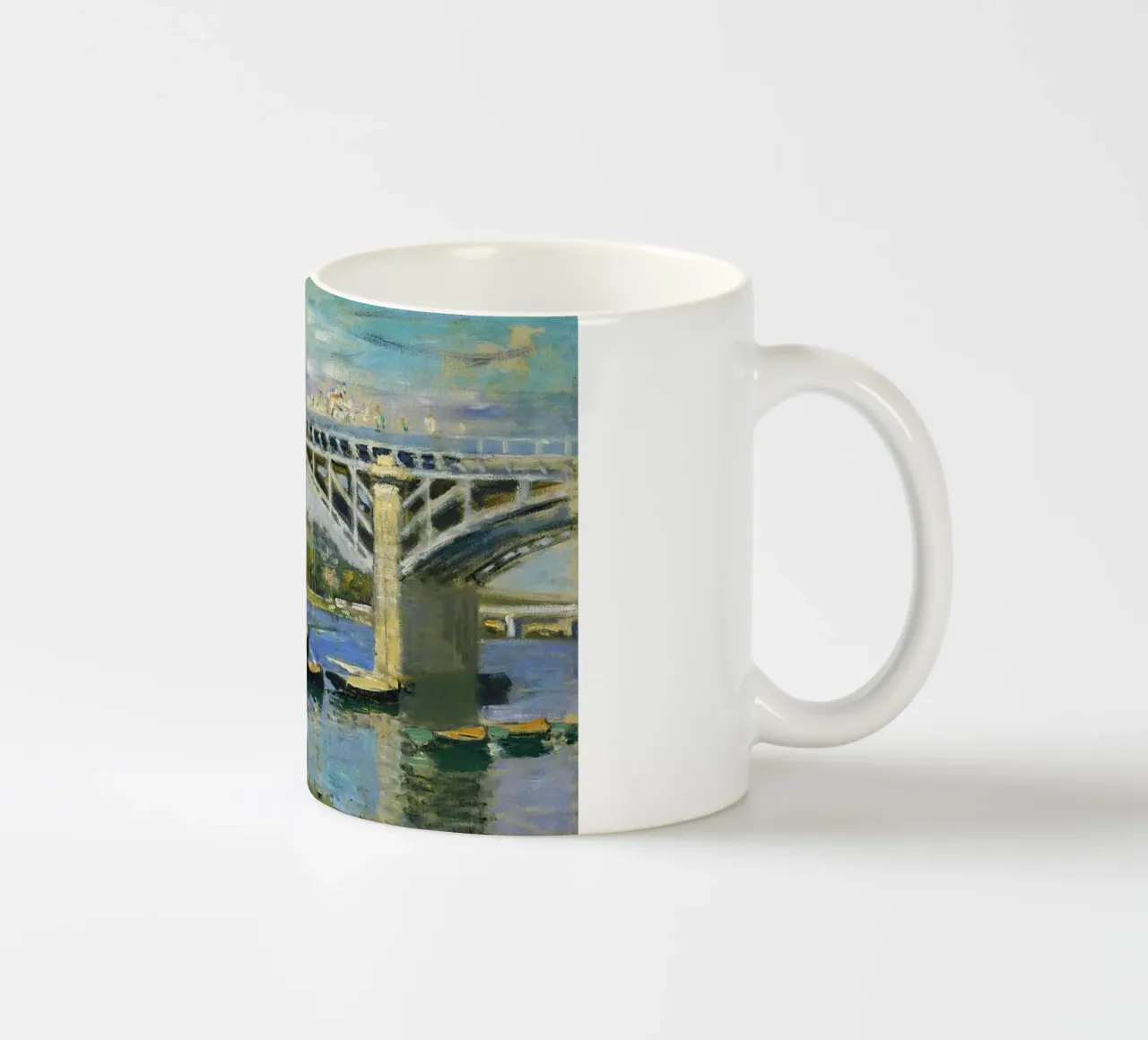 Ponte sul fiume ad Argenteuil tazza in ceramica da RodneyArt