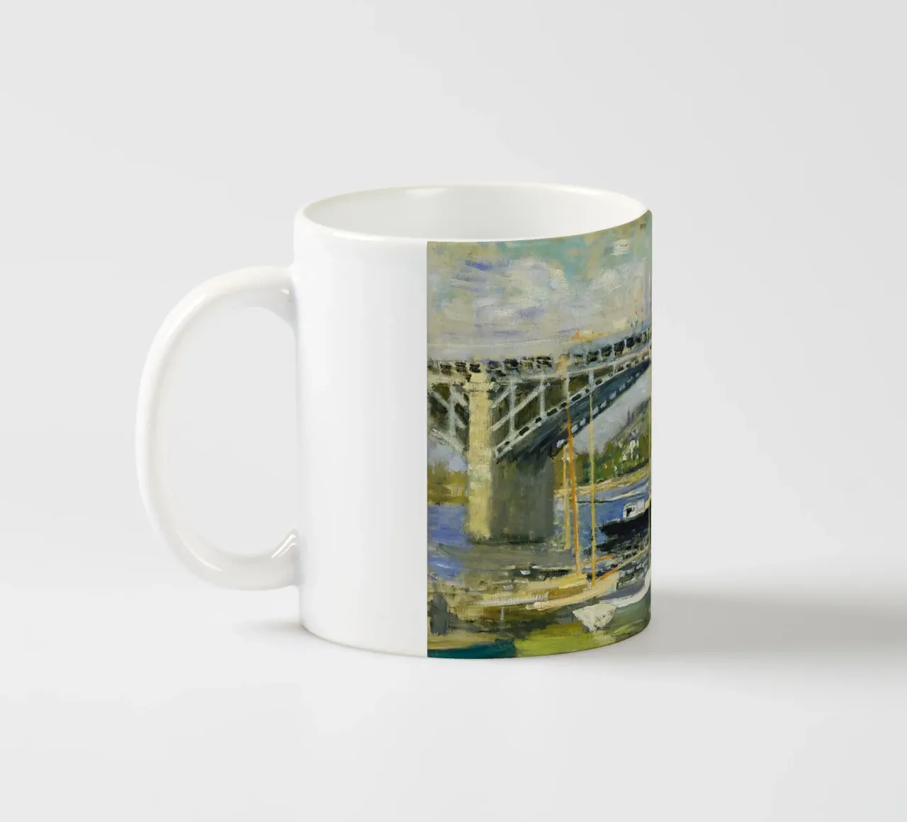 Ponte sul fiume ad Argenteuil tazza in ceramica da RodneyArt
