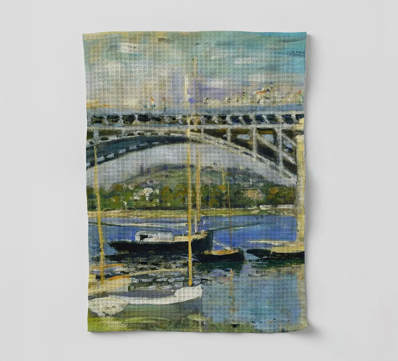Ponte sul fiume ad Argenteuil canovaccio da cucina da RodneyArt