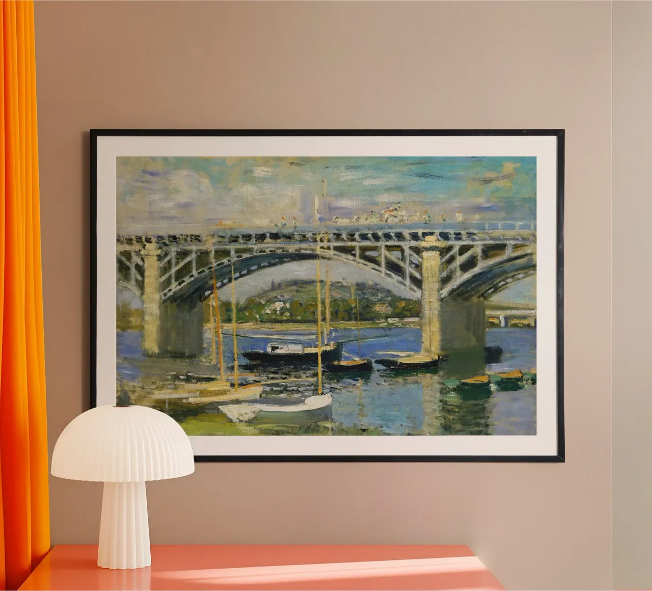 Ponte sul fiume ad Argenteuil carta hahnemühle da RodneyArt