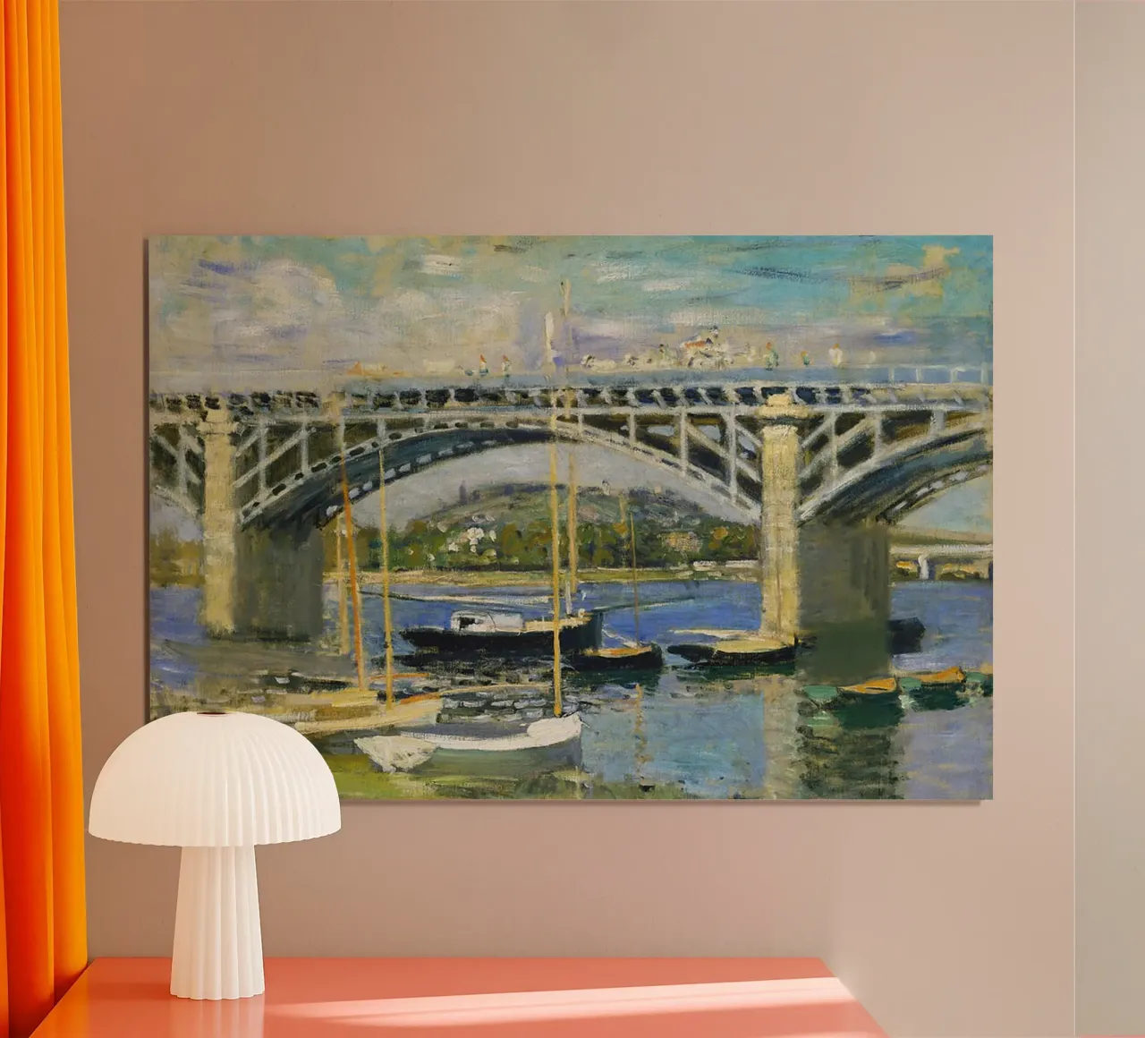 Ponte sul fiume ad Argenteuil carta hahnemühle da RodneyArt