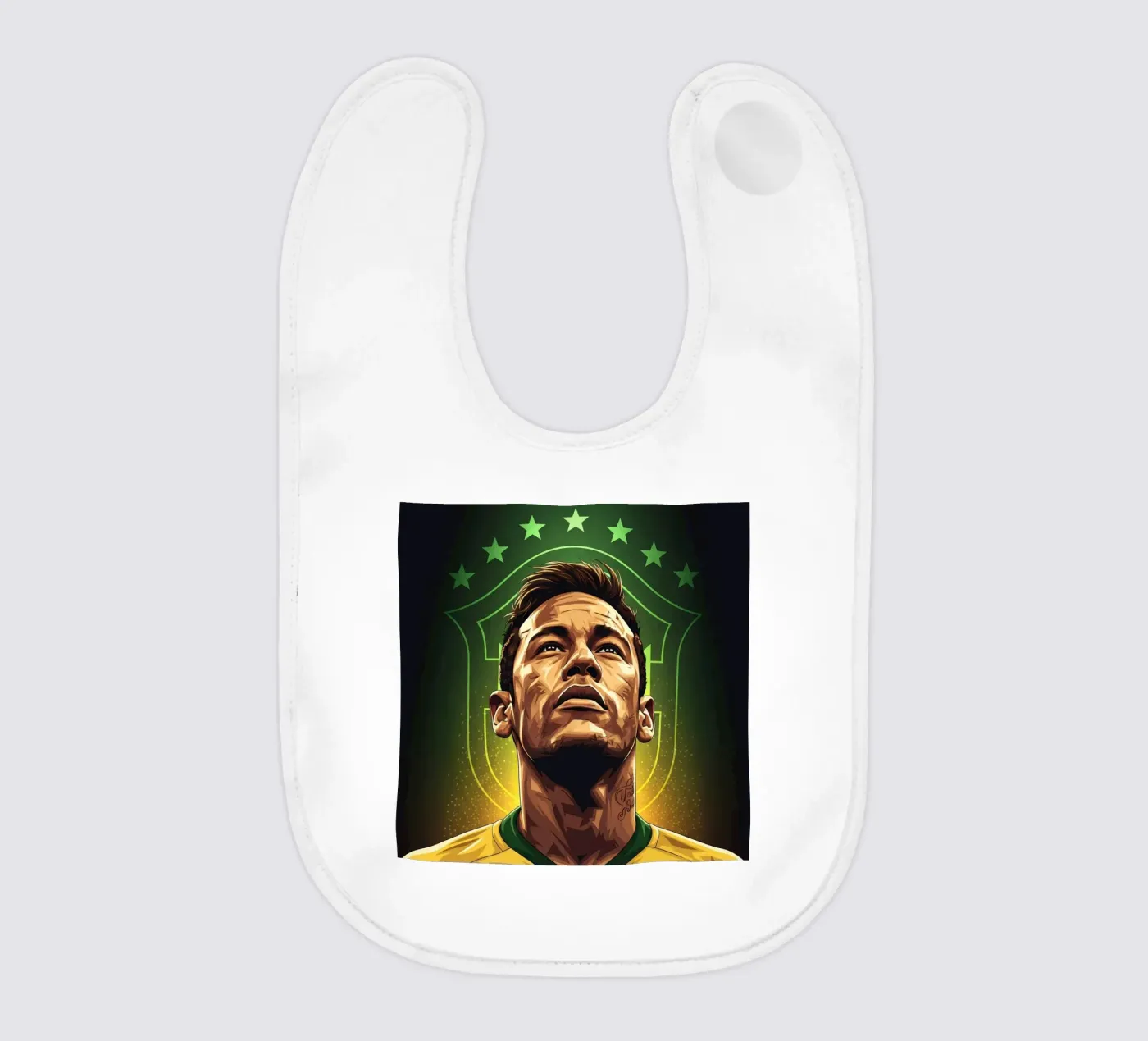 Neymar baby bib by Lembayung art