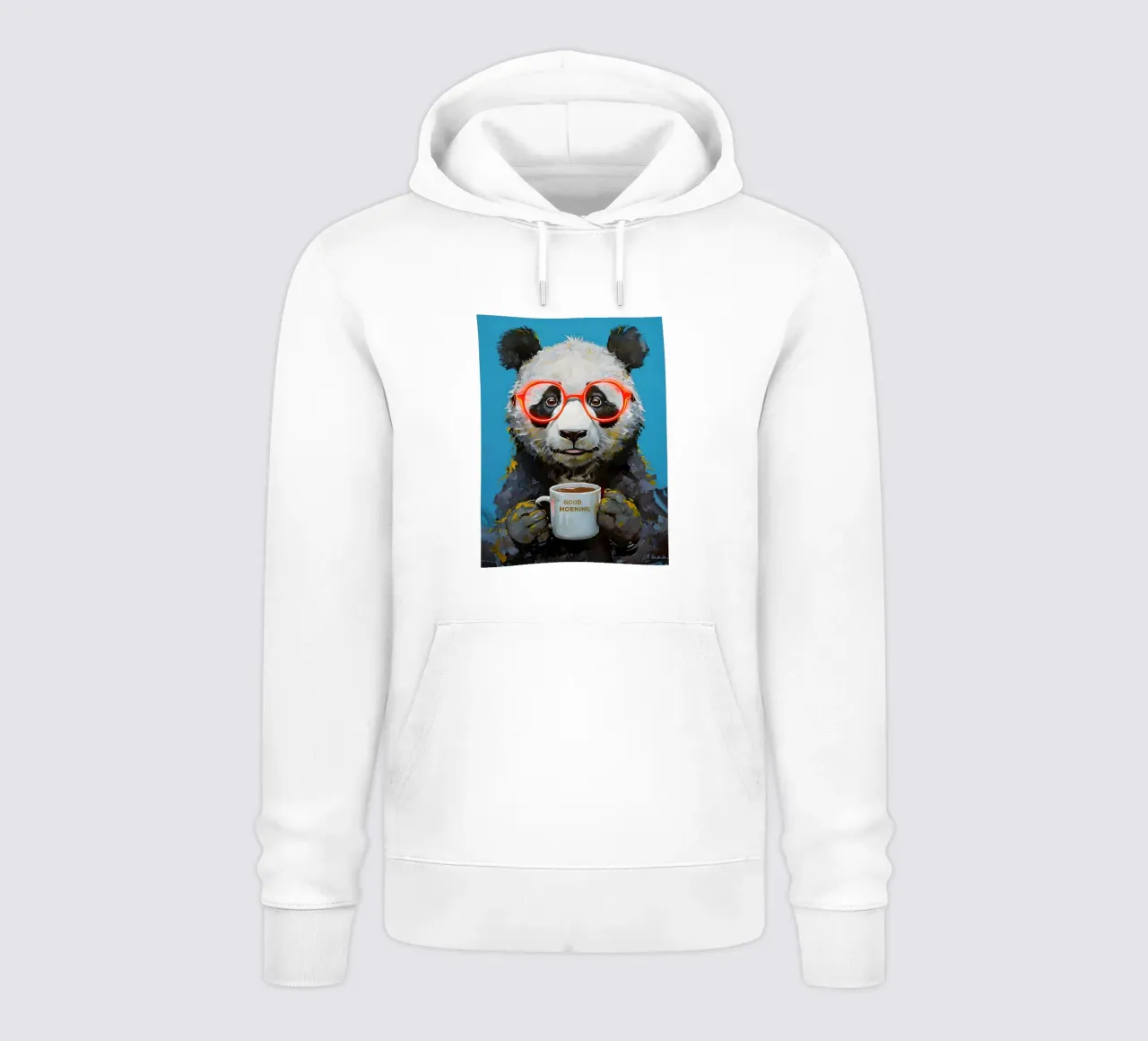 Panda bear painting with coffee cup hoodie by 🥝 KIWI STORE
