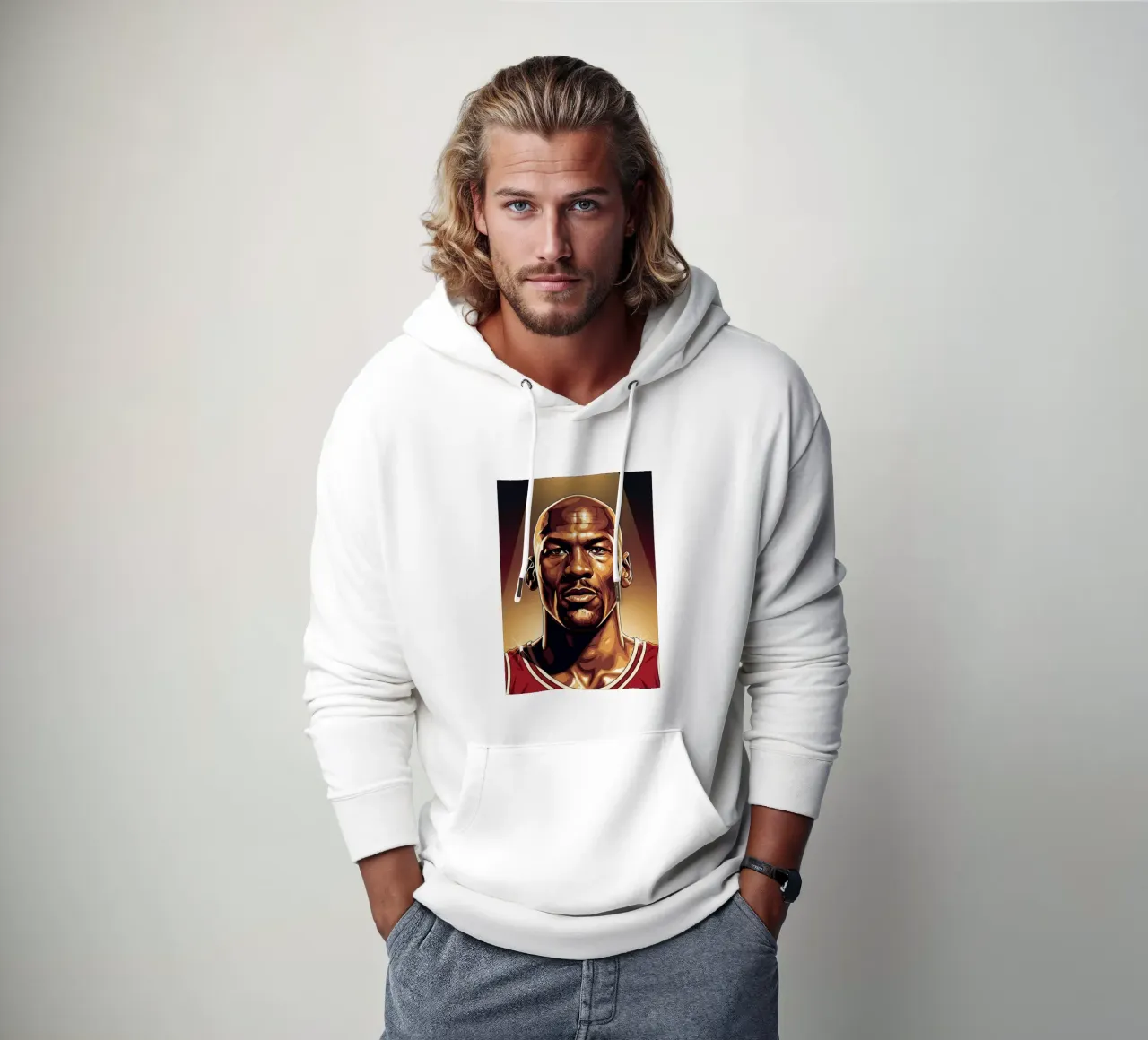 Michael Jordan portrait (1) felpa con cappuccio da Lembayung art