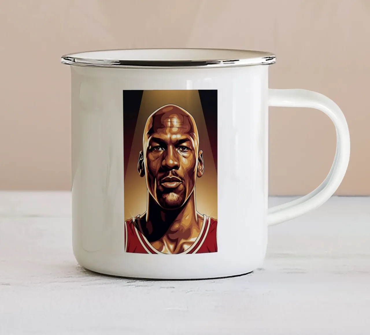 Michael Jordan portrait (1) tazza in smalto da Lembayung art