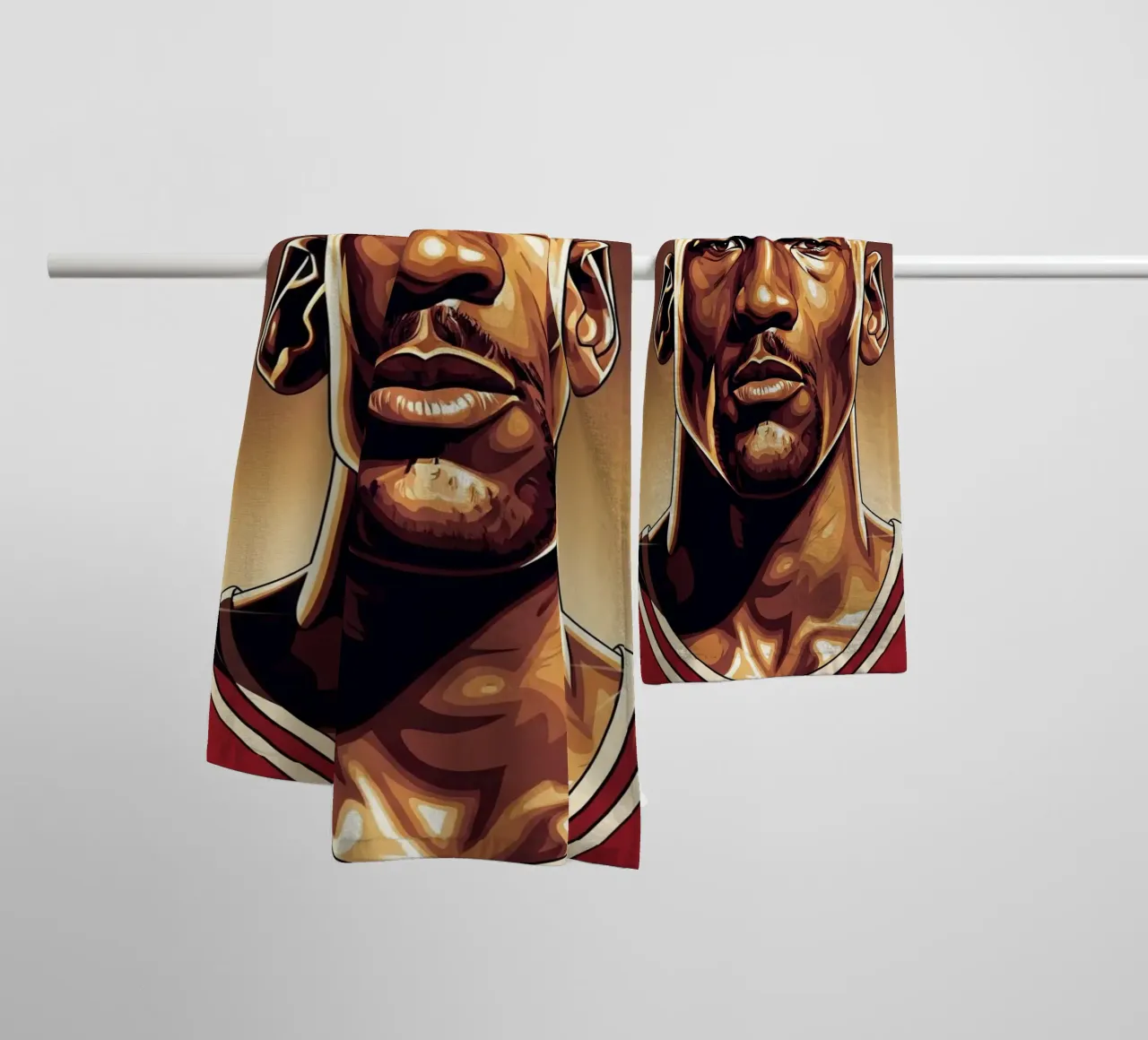 Michael Jordan portrait (1) asciugamano da bagno da Lembayung art