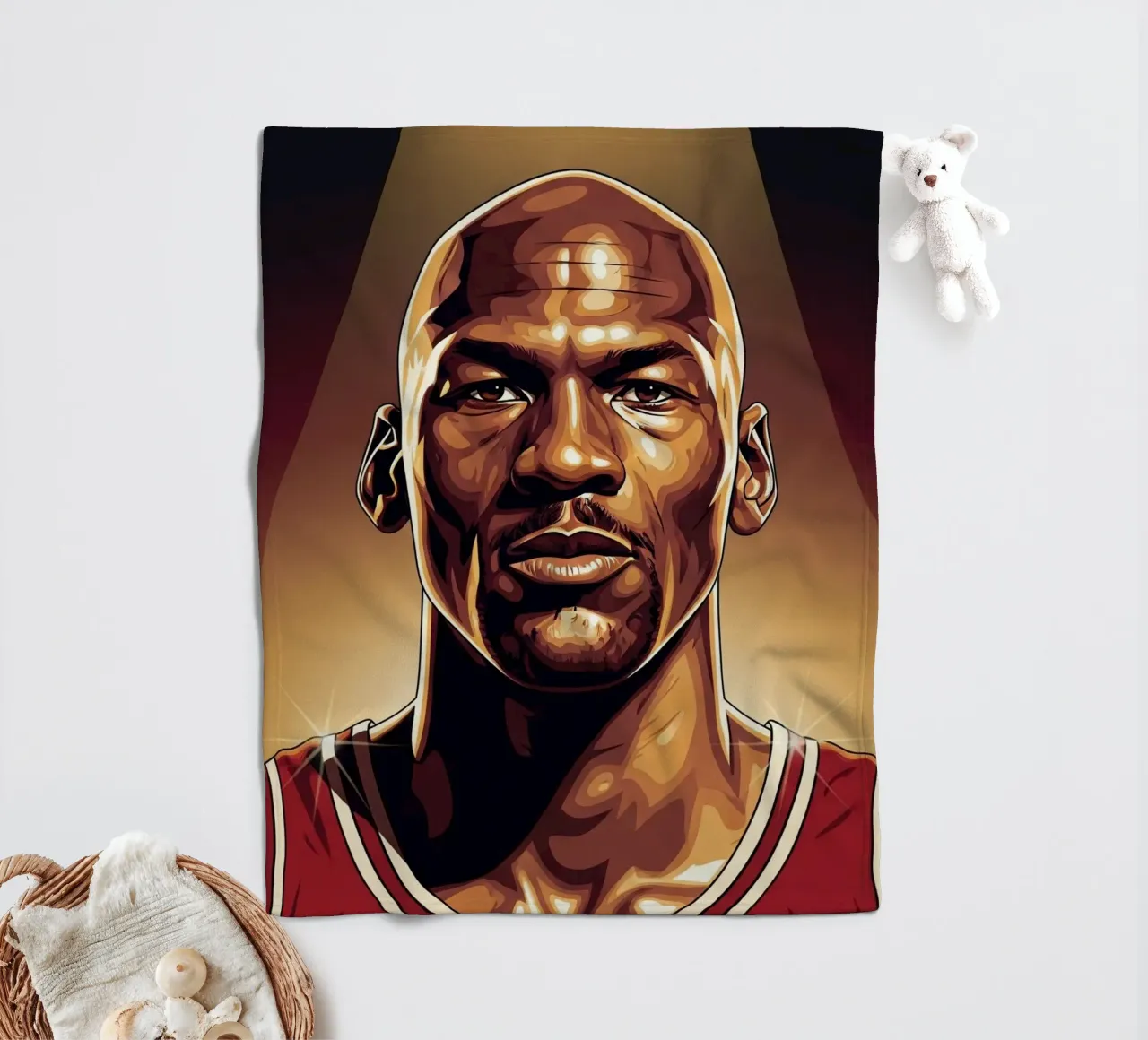 Michael Jordan portrait (1) coperta in pile da Lembayung art
