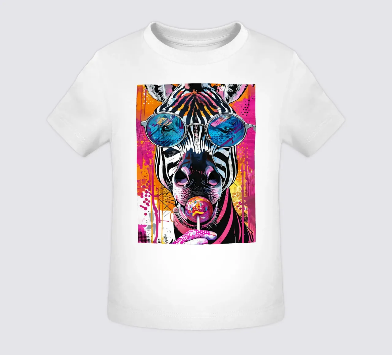 Zebra cool con lecca-lecca Pop Art maglietta neonato da 🥝 KIWI STORE
