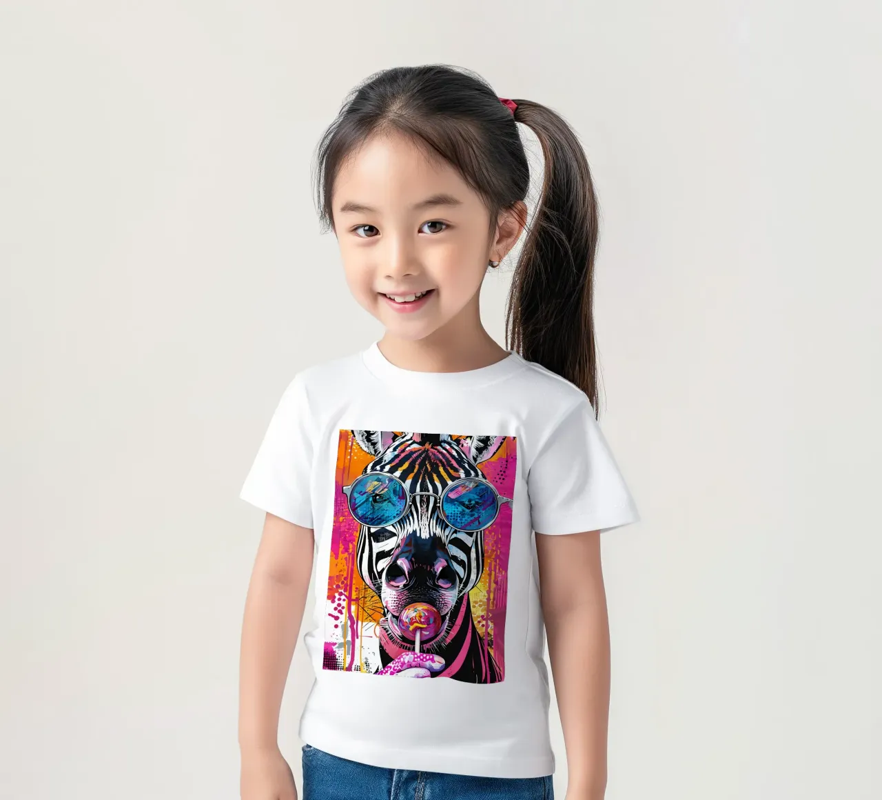 Zebra cool con lecca-lecca Pop Art t-shirt bambini da 🥝 KIWI STORE